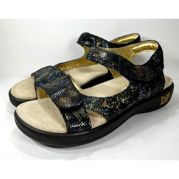 Alegria ‘Joy’ Womens Multi Color Glitter Sandals Size US 6-6.5 EUR 36 - Picture 1 of 12